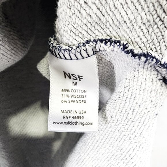 NSF Hooded Sweatshirt‎ With Contrast Hem & Kangaroo Pocket Made In USA Size M - Picture 3 of 7